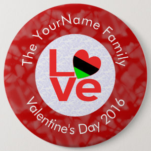 Badge Rond 15,2 Cm African American Red Letters LOVE Drapeau Personna