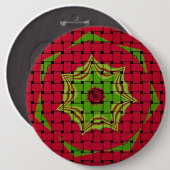 Badge Rond 15,2 Cm African Lovely Design rouge tissé (Devant & derrière)