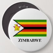 BADGE ROND 15,2 CM AFRIQUE : DRAPEAU DU ZIMBABWE (Devant & derrière)