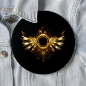 Badge Rond 15,2 Cm Ailes de Steampunk (En situation)