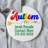 Badge Rond 15,2 Cm Ajouter Votre Propre Texte - Bouton Arrondi Autism (En situation)
