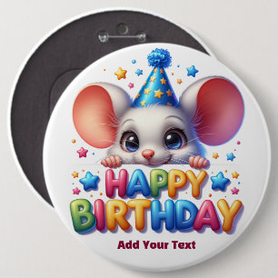Badge Rond 15,2 Cm Ajoutez votre texte /Joyeux Anniversaire