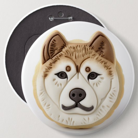 Badge Rond 15,2 Cm Akita Chien 3D Inspiré (Devant & derrière)