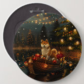 Badge Rond 15,2 Cm Akita Christmas Festive Voyage (Devant & derrière)