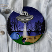 Badge Rond 15,2 Cm Alien d'enlèvement extra-terrestre (En situation)