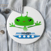 Badge Rond 15,2 Cm Aliens de l'espace extra-atmosphérique vert mignon (En situation)