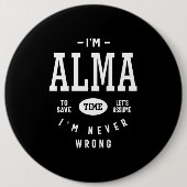 Badge Rond 15,2 Cm Alma Nom personnalisé Anniversaire (Devant)