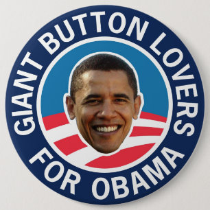 Badge Rond 15,2 Cm Amants géants de bouton pour Obama