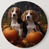 Badge Rond 15,2 Cm American Anglais Foxhound Puppy Automne Delight (Devant)
