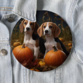 Badge Rond 15,2 Cm American Anglais Foxhound Puppy Automne Delight (En situation)