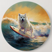 Badge Rond 15,2 Cm American Eskimo Beach Surf Peinture (Devant)