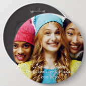 Badge Rond 15,2 Cm Amis pour toujours ! grande photo, classe (Devant & derrière)