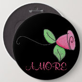 BADGE ROND 15,2 CM AMORE (Devant & derrière)