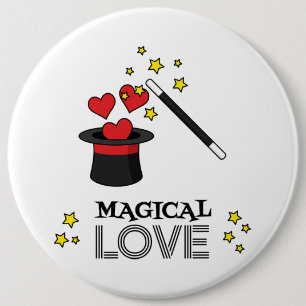 Badge Rond 15,2 Cm Amour magique - Noir