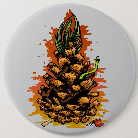 Badge Rond 15,2 Cm Ananas (Devant)