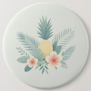 Badge Rond 15,2 Cm Ananas floral & Hawaiian
