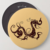 Badge Rond 15,2 Cm Ancien dragon mystique brun (Devant & derrière)