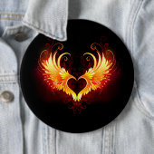 Badge Rond 15,2 Cm Angel Fire Heart with Wings (En situation)