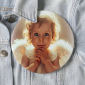Badge Rond 15,2 Cm Anges bébés (En situation)
