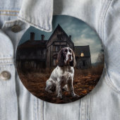 Badge Rond 15,2 Cm Anglais Springer espagnol Halloween effroi (En situation)