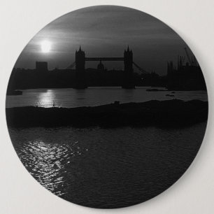 Badge Rond 15,2 Cm Angleterre vintage Londres coucher de soleil Tower