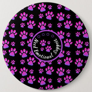 Badge Rond 15,2 Cm Animal empreinte de patte violet personnalisé