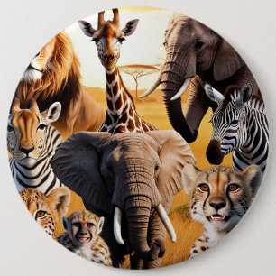 Badge Rond 15,2 Cm Animaux africains