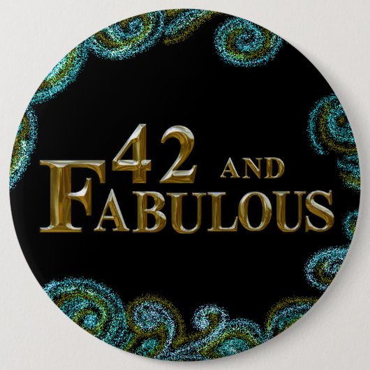 Badge Rond 15,2 Cm Anniversaire 42 ans (Devant)