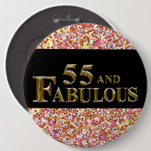 Badge Rond 15,2 Cm Anniversaire 55 ans (Devant & derrière)