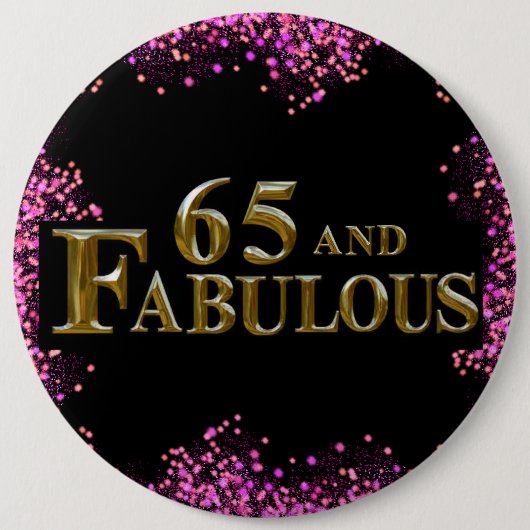 Badge Rond 15,2 Cm Anniversaire 65 ans (Devant)