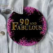 Badge Rond 15,2 Cm Anniversaire 90 ans (En situation)