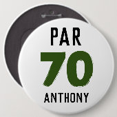 Badge Rond 15,2 Cm Anniversaire Golfer Funny 70e heureux papa Par (Devant & derrière)