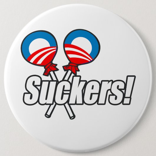 Badge Rond 15,2 Cm Anti-Obama - Suckers (Devant)
