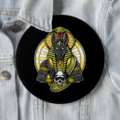 Badge Rond 15,2 Cm Anubis Egyptian Wolf God (En situation)