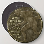 Badge Rond 15,2 Cm Appuyer nos anciens combattants (Devant & derrière)