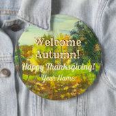 Badge Rond 15,2 Cm Aquarelle d'automne (En situation)