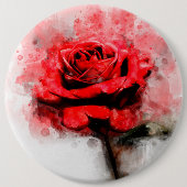 Badge Rond 15,2 Cm Aquarelle de fleur rouge - wb (Devant)