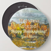 Badge Rond 15,2 Cm Aquarelle des paysages automnaux (Devant & derrière)