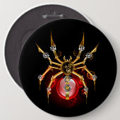 Badge Rond 15,2 Cm Araignée en vapeur noire (Devant & derrière)