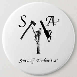 Badge Rond 15,2 Cm Arboriste Arb Art chainscie bûcheron