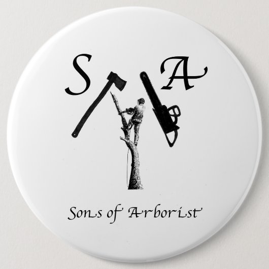 Badge Rond 15,2 Cm Arboriste Arb Art chainscie bûcheron (Devant)