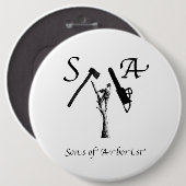 Badge Rond 15,2 Cm Arboriste Art tronçonneuse (Devant & derrière)