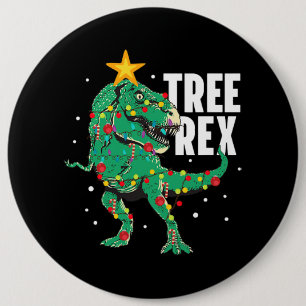 Badge Rond 15,2 Cm Arbre Rex Funny TRex Lover Dinosaur Arbre de Noël