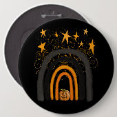 Badge Rond 15,2 Cm Arc-en-ciel Citrouille d'Halloween (Devant & derrière)