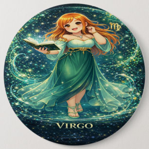 Badge Rond 15,2 Cm Archive Galaxie : Vierge Bibliothécaire Infinie
