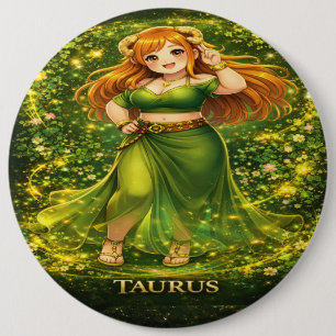 Badge Rond 15,2 Cm Archive Galaxy : Taureau Rose Dorée