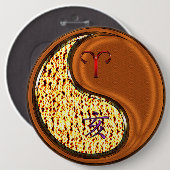 Badge Rond 15,2 Cm Aries et Bois (Devant & derrière)