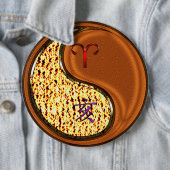 Badge Rond 15,2 Cm Aries et Bois (En situation)