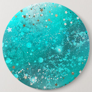 Badge Rond 15,2 Cm Arrière - plan à huile Turquoise de la menthe
