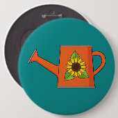 Badge Rond 15,2 Cm Arrosage orange avec tournesol (Devant & derrière)